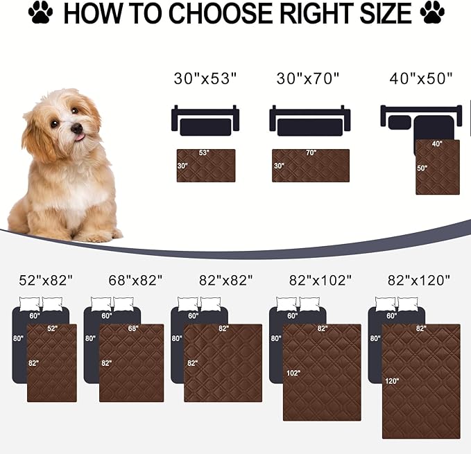 Smiry Reversible Waterproof Couch Covers for Sofa, Washable Dogs Pet Couch Covers for 3 Cushion Sofa Pet Friendly, Water Resistant Furniture Protector Slipcover, Geometric (52"x82", Brown/Chocolate)