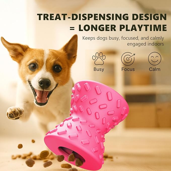 Dog Puzzle Toys, Treat-Dispensing Puzzle Ball for Small & Medium Dogs – Interactive Rolling Rubber Toy for Training, Mental Stimulation & Slow Feeding