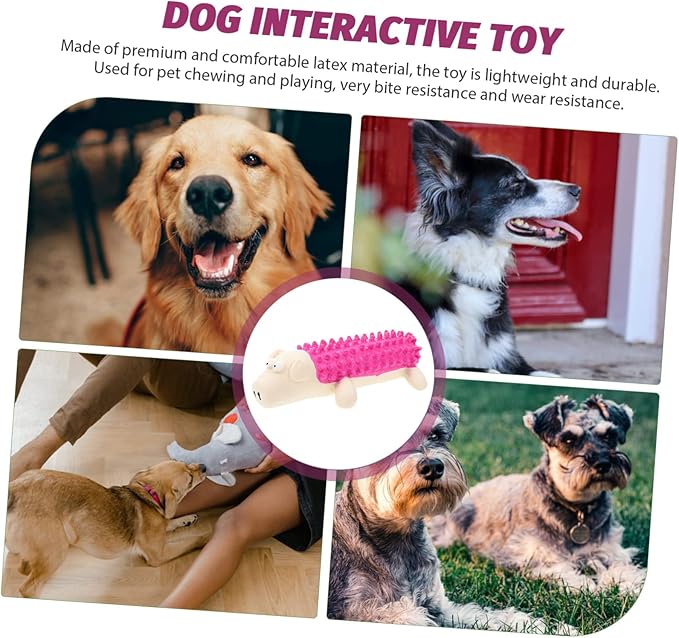 Yardwe Cartoon Design Dog Chew Toy Latex Puppy Teething Toy Squeaky Feature for Fun Pet Playtime