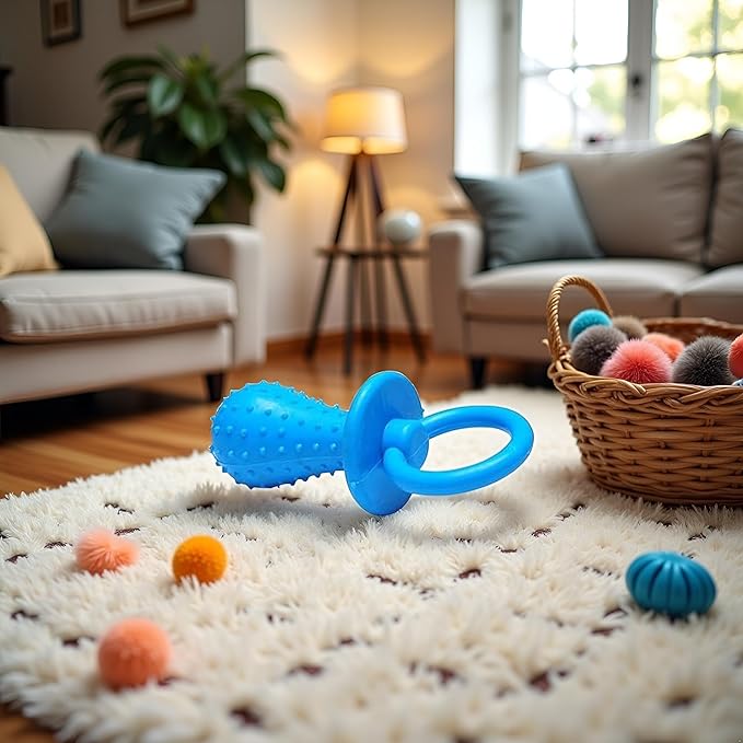 Dog Pacifier,Chew Toys,Mini Bite Resistant Bell Shape Rubber Pacifier, Puppy Molar Chew Training Toy,Bell Chewing Playing Training Toys for Pet Puppy Dog Cat Pet Supplies(Random Color)