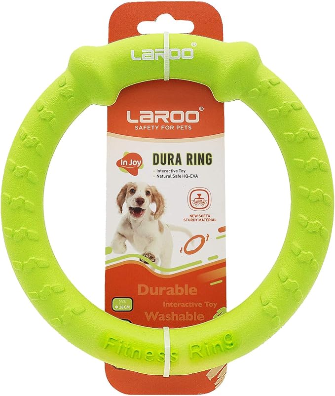 LaRoo Dog Toys for Aggressive Chewers,Floatable Dog Flying Disc,3 Sizes Dog Tug Toy,Interactive Dog Toys