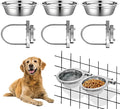kathson Kennel Water Bowl 3 Sets Hanging Cage Crate Bowl Anti-Spill Pet Metal Bowl Stainless Steel Detectable Bowls Crate Feeder Dish for Medium and Small Sized Dogs Cats Pets (7.0 x 3.0in)