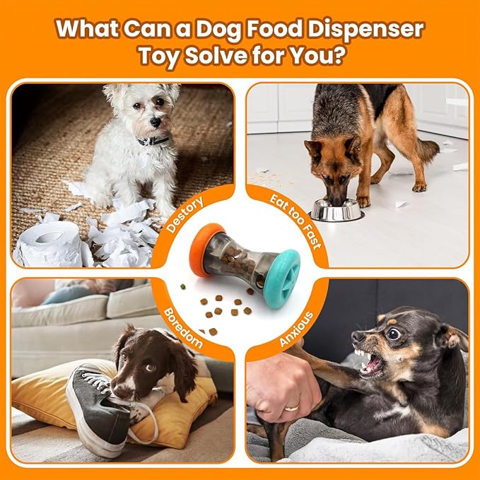 Treat Dispensing Puzzle Toys,Interactive Dog Puzzle Toy, Dogs Enrichment Toy to Keep Them Busy,Slow Feeder,Perfect Alternative to Slow Feeder Dog Bowls to Improves Pets Digestion