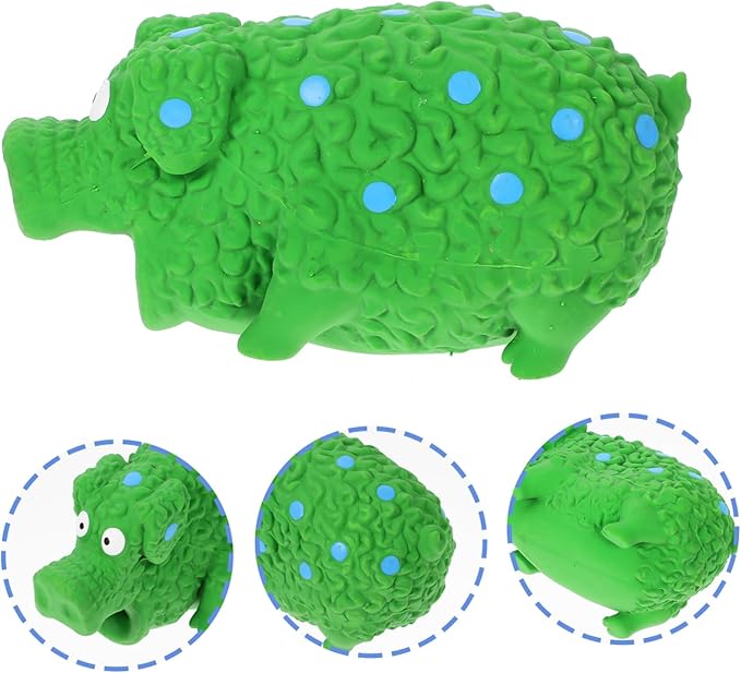 BESPORTBLE Sturdy Latex Squeaky Pig Dog Chew Toy Interactive Teeth Grinding Toy for Small Dogs Puppies for Teething and Playtime
