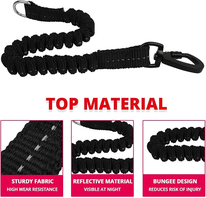 Long Dog Leash 50 FT: Heavy Duty Rope Leashes for Dogs Training with Swivel Lockable Hook Reflective Threads Bungee and Padded Handle - Dog Lead for Large Small Medium Dogs Outside Walking Hiking Pink
