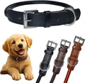 SIE Rolled Leather Dog Collars (10'', Black)