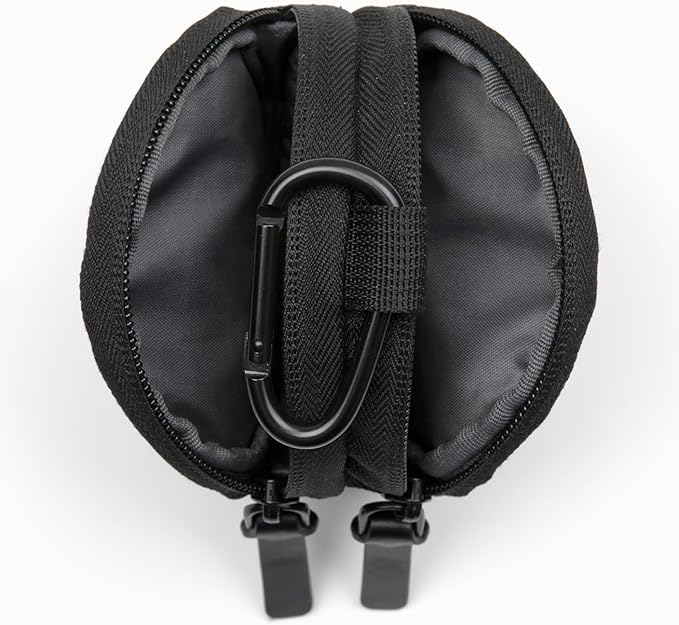 Cleverpup Snackpack Double Insulated Dog Treat Pouch – 1.5 Cup Capacity, 2 BPA-Free Waterproof Zipper Pockets, Carabiner for Belt/Leash – Compact Training & Travel Bag – Graphite