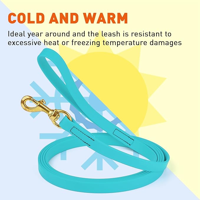 Viper K9 Biothane Working Dog Leash Waterproof Lead for Tracking Training Schutzhund Dog Sport & Search - Odor-Proof Long Line with Solid Brass Snap for Puppy Medium and Large 3/4" x 20ft Sky Blue