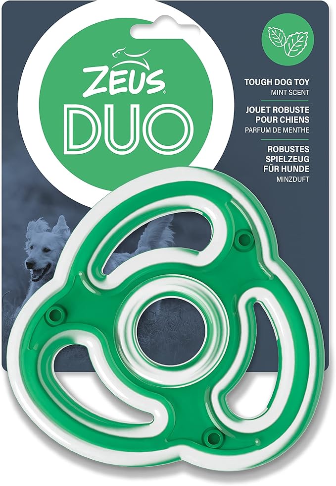 ZEUS Duo Ninja Star Strong Dog Chew Toy for Active Chewers, Long Lasting Mint Scent