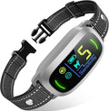 Dog Bark Collar for Large Medium Small Dogs, Rechargeable Smart Bark Collar, Anti Barking Training Collar with 5 Adjustable Sensitivity Beep Vibration (Silver)