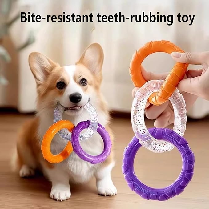 RXT 3-Ring Tug Dog Toy, aggressive chewer toy,Sturdy& Water Resistant Dog Chew Toys for Pets Training Teething, Interactive Fetch Toy for Puppy Small Medium Large Breeds Aggressive Chewers