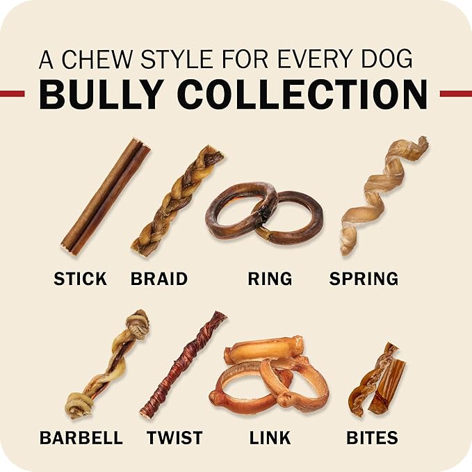 Redbarn Pet Products 12" Bully Sticks for Dogs, Case of 35