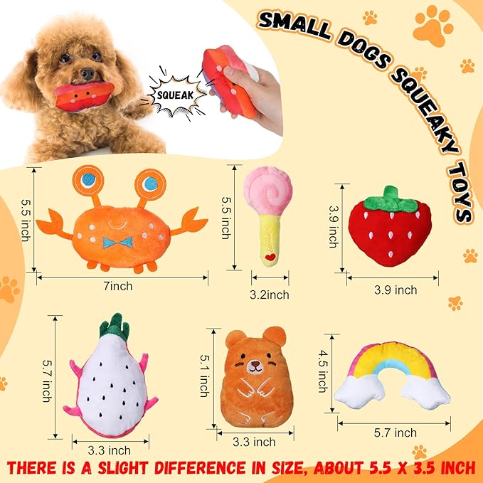 Hungdao 80 Pcs Dog Toys Bulk Squeaky Dog Gifts for Medium Small Puppy Stuffed Plush Chew Toys Small Pet with Squeakers for Puppies Teething(Novel Style)