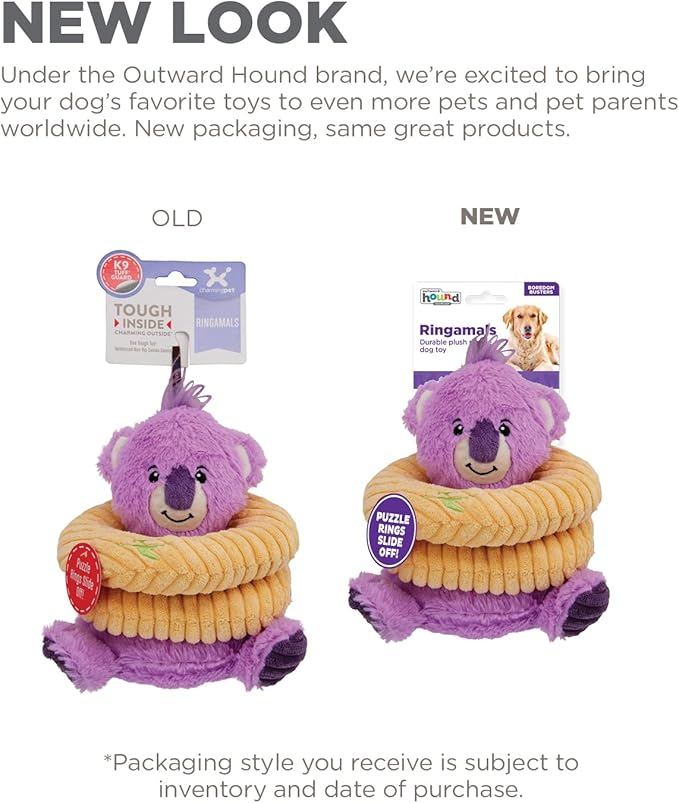 Charming Pet Ringamals Koala Interactive Plush Dog Toy Puzzle Medium