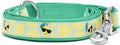 THE WORTHY DOG Lemons Patterned Nylon Leash for Dogs, Stylish, Durable, Woven Ribbon - Lemon Green, Small