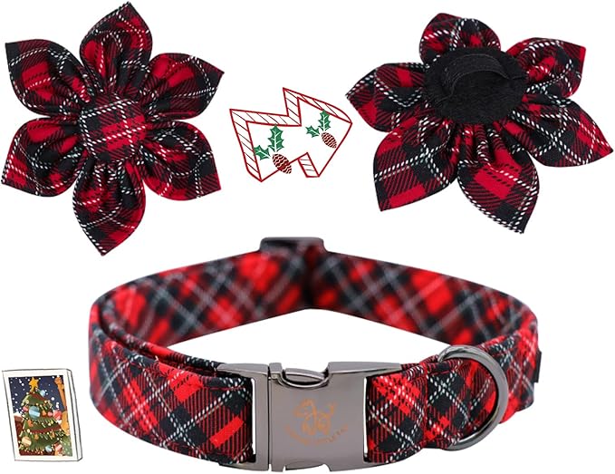 Elegant little tail Flower Dog Collar for Female or Male Dogs, Pet Collar Adjustable Dog Collars for X-Small Dogs and Cats