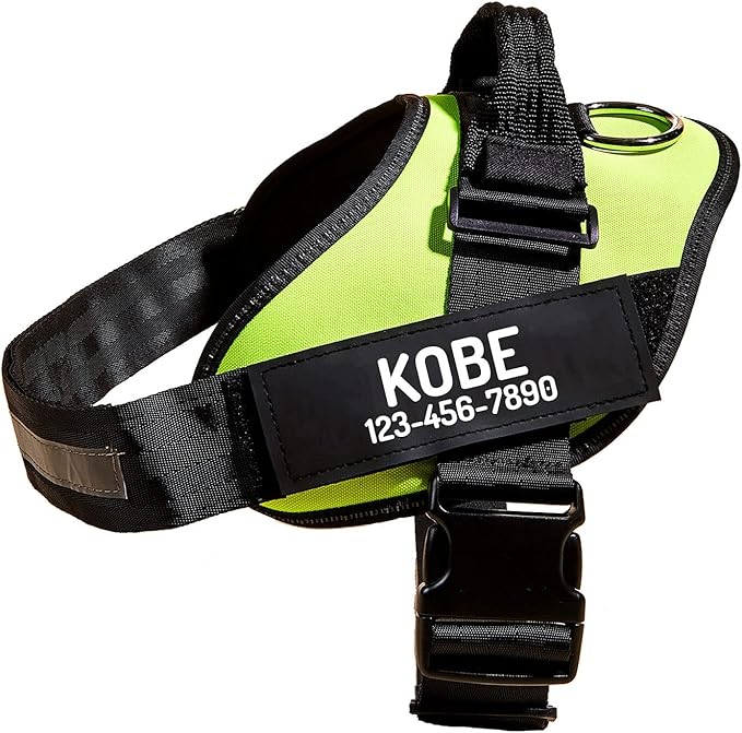 PawPawify Personalized No Pull Dog Harness with 2 Custom Name & Phone Patches, Reflective Breathable Pet Vest for Walking Training, Adjustable Heavy Duty Service Dog Vest for Small Medium Large Dogs