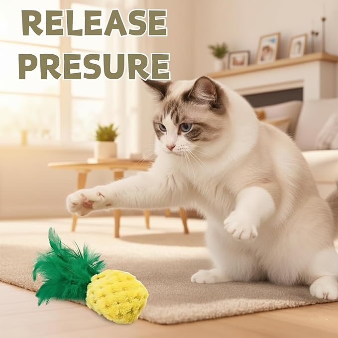 Catnip Feather Cat Toy (Pineapple, Cat)