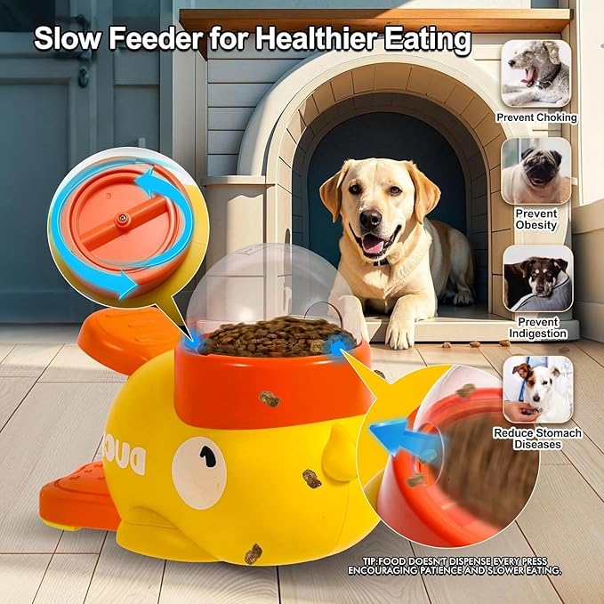 Little Yellow Duck Foot - Operated Feeder, Puppy Training Toy, Energy - Consuming Freeze - Dried Treat Launcher, Dog Puzzle Feeder