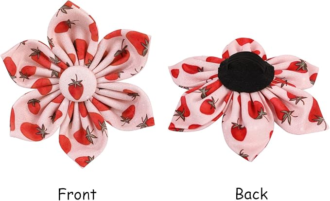 Lionet Paws Dog Collar with Flower - Cute Cotton Adjustable Flower Dog Collar with Metal Buckle for Small Dog Girl Boy, S, Neck 10-16in