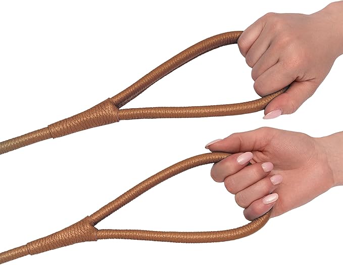 OOPSDOGGY Rolled Leather Dog Lead 6ft Heavy Duty Training Leash for Small Medium Large Dogs & Puppy Black Brown Red (Beige, Large)