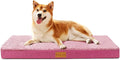 Patas Lague Orthopedic Dog Bed Large Sized Dog 36''X24'',Soft Waterproof Egg Crate Foam Medium Pet Crate Beds Mat with Removable Washable Cover and Non-Slip Bottom, Hot Pink