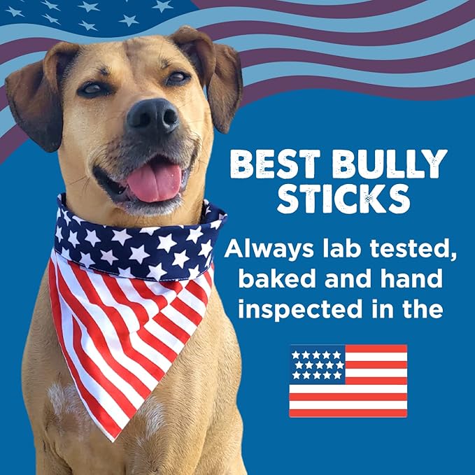 Best Bully Sticks Natural Jumbo Bully Sticks for Large Dogs - 12 Inch, 8 Count (Pack of 1) - 100% Free-Range Grass-Fed Beef, Single-Ingredient, Grain and Rawhide Free Long Lasting Dog Chews