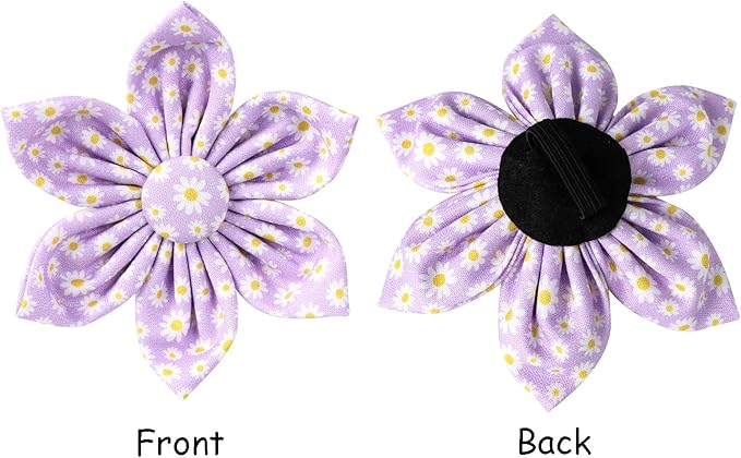 Lionet Paws Spring Female Dog Collar with Flower, Soft Comfortable Adjustable Daisy Collar for Dogs, Medium, Neck 13.5-22 inches
