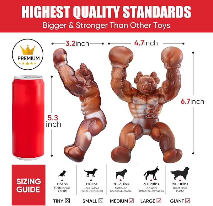 Dog Toys for Aggressive Chewers, Indestructible Dog Toys, Tough Toys for Aggressive Chewers to Keep Them Busy, Dog Chew Toys for Small/Medium/Large Dogs