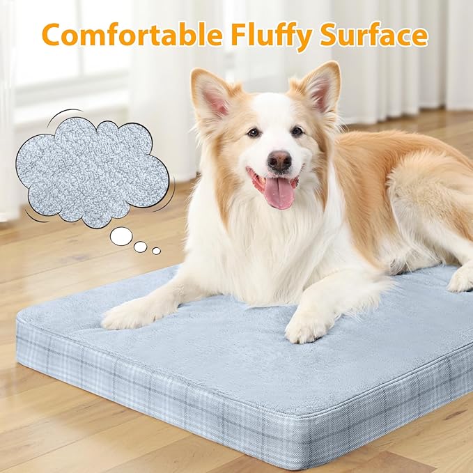 MIHIKK Washable Orthopedic Dog Bed for Medium Dogs, M Waterproof Pet Bed with Egg Crate Foam Strong Support, Machine Washable Cover & Anti-Slip Bottom & Durable Zipper 29x18(Gray)