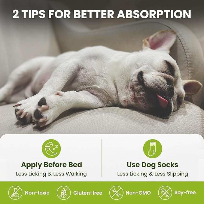 Lick-Safe Dog Paw & Nose Balm with Coconut Oil | Winter Road Salt & Cold Pavement Protector | All-Natural Moisturizer & Soother for Dry, Cracked Pads & Snout, Nose Butter for Bulldogs (60 g /2.1 oz)