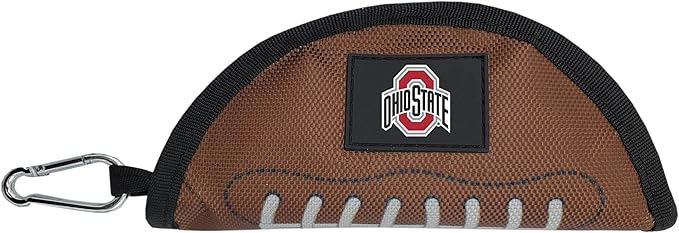 Pets First NCAA Ohio State Buckeyes Collapsible Dog Travel Bowl, Food and Water Bowl for Dogs & Cats. Lightweight Leak-Proof Pet Bowl for Travel with Football Field & Pebble-Grain Design