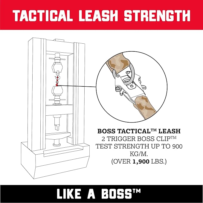 Boss Dog Tactical Leash, Red Camo, 4 FT