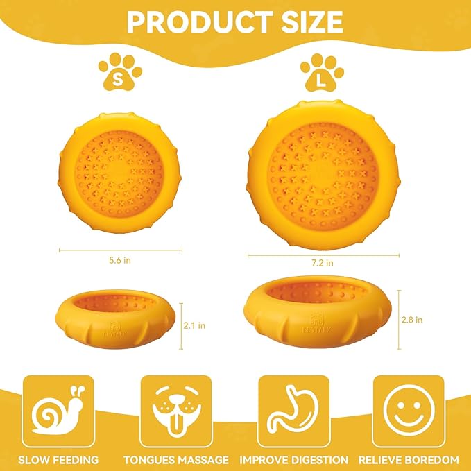 Dog Lick Bowl, Bestalk Wobbly Freeze Bowl Enrichment Feeder for Dogs, Anxiety Relief Lick Mat Puzzle Toy for Distraction, BPA Free Silicone, Dishwasher Safe(Orange,L)