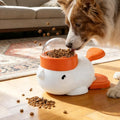 Duck Cat Feeder, 2026 New Duck Treat Dispenser for Dogs to Train Problem-Solving Skills, Interactive Treat Dispensing Toy for Small Cats, Dogs, and Other Pets (White)