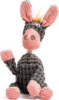 Squeaky Plush Dog Toys - Adorable Animal Designs with Soft Cotton Filling, Cute Stuffed Dog Chew Toys for Small, Medium Non-Aggressive Chewing Dogs Chewer (Grey - Donkey)