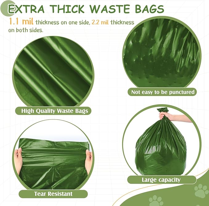 150 Pcs Dog Waste Poop Bags Dog Large Leak Proof Bags 26"x 33" Pet Waste Station Can Liners Heavy Duty Pet Trash Bin Liner for Walking Poop Station Dispensers, 3 Rolls of 50(Green)