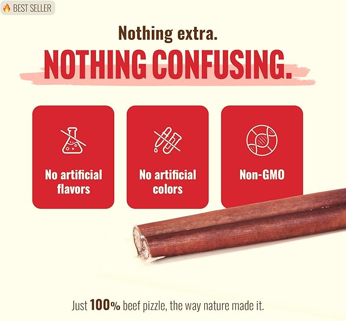 Natural Farm Odor-Free Select Bully Sticks, (6-Inch, 1-Pound), Hand Selected for Consistent Thickness, 100% Beef Pizzle Dog Chews, Fully Digestible, High Protein, Best Dental Treats