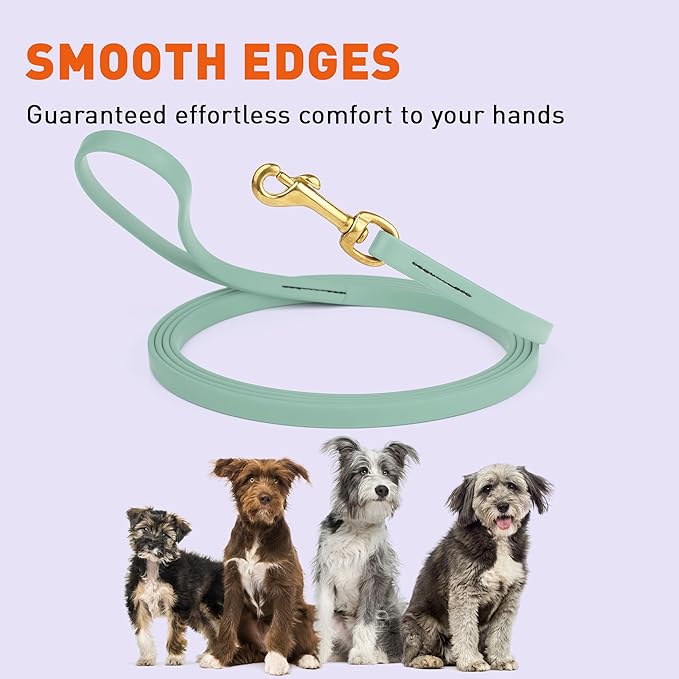 Viper Biothane K9 Working Dog Leash Waterproof Lead for Tracking Training Schutzhund Odor-Proof Long Line with Solid Brass Snap for Puppy Medium and Large Dogs, 20ft Sage Green