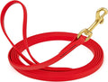 Viper Biothane K9 Working Dog Leash Waterproof Lead for Tracking Training Schutzhund Odor-Proof Long Line with Solid Brass Snap for Puppy Medium and Large Dogs, 10ft Cherry Red