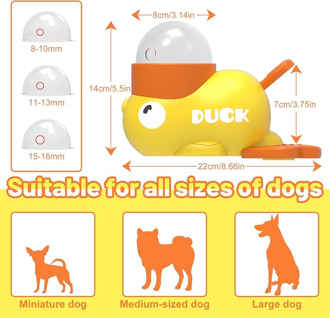 Dog Interactive Treat Dispenser Toy Food Puzzle Slow Feeder Duck-Shaped Dog Puzzle Feeders for Small Medium Dogs Cats IQ Training Reduces Bloating for Healthy Eating