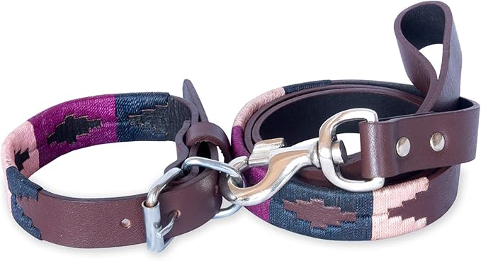 Gaucho Goods Premium Hand Stitched Leather Dog Collar - Cali Girl (S)