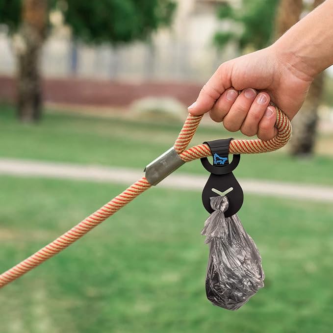 PuppyDoggy Dog Poop Bag Holder for Leash Waste Bag Carrier Dog Poop Bag Dispenser for Walking Running Bicycle Accessory 4 pieces (White)