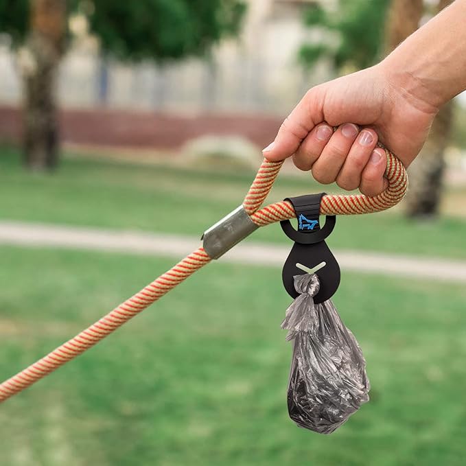 PuppyDoggy Dog Poop Bag Holder for Leash Waste Bag Carrier Dog Poop Bag Dispenser for Walking Running Bicycle Accessory 4 Pieces (Black + Light Green)