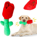 Rose Dog Toy, Valentine's Day Dog Toy Dog Puzzle Toy Interactive Dog Toys, Squeaky and Crinkle Dog Toy for Small Medium and Large Breed Dogs Help Stress Relief
