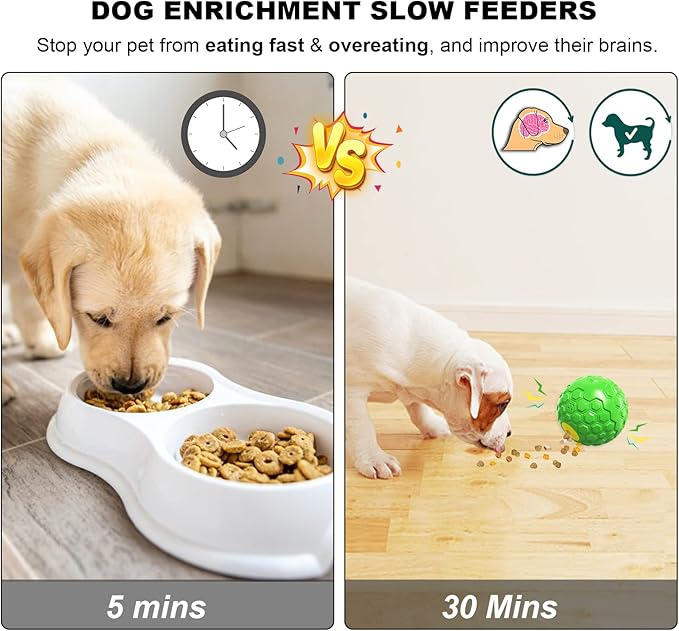 GOLDROC Dog Puzzle Toy – Durable Squeaky Chew Toy for Medium & Large Dogs, Treat Dispenser for Slow Feeding & Interactive Play (Green)