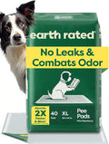 Earth Rated Max Absorbency Puppy Pee Pads for Dogs Absorbs 2X Faster & 2X More, Leak-Proof, Odor Control Potty Training, Unscented, XL, 28” x 34”, 40 Count