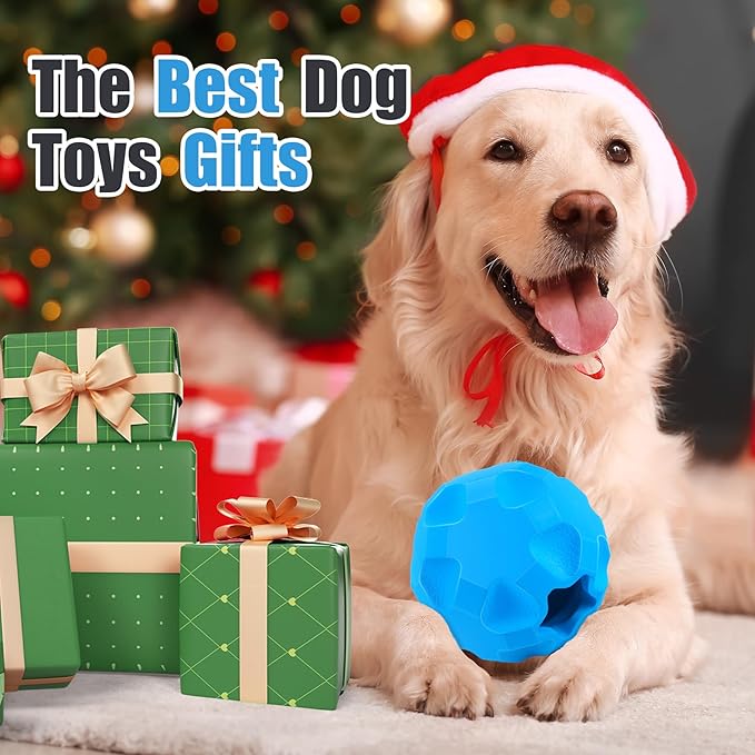 Treat Dispensing Dog Toys for Aggressive Chewers Large Breed, Rubber Balls for Dogs, Cognitive Dog Toys to Keep Them Busy, Dog Treat Toy Ball
