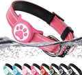 Airtag Dog Collar, Reflective Ultra-Durable Nylon Padded with QR Code Buckle & IP68 Waterproof Air Tag Holder Compatible for Apple AirTag, Comfortable for Small Medium Large Dogs (Hot Pink, XS)