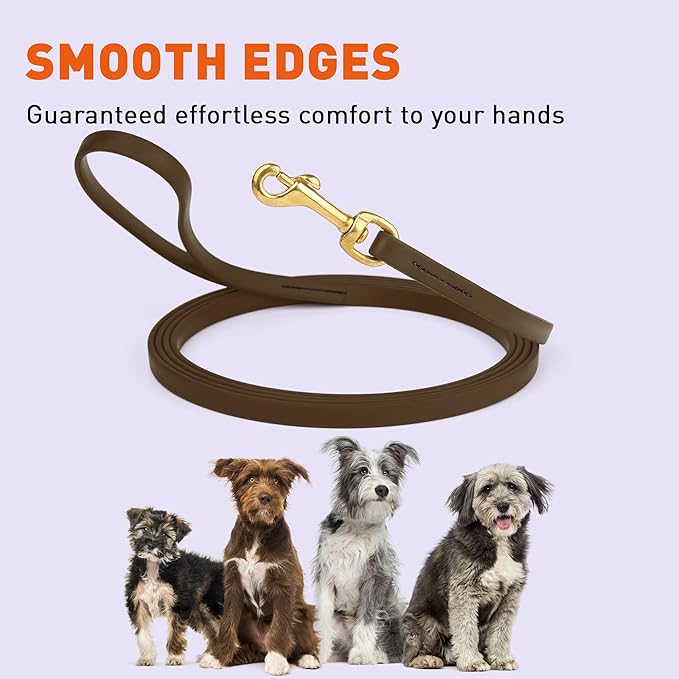 Viper Biothane K9 Working Dog Leash Waterproof Lead for Tracking Training Schutzhund Odor-Proof Long Line with Solid Brass Snap for Puppy Medium and Large Dogs, 10ft Dark Chocolate Brown